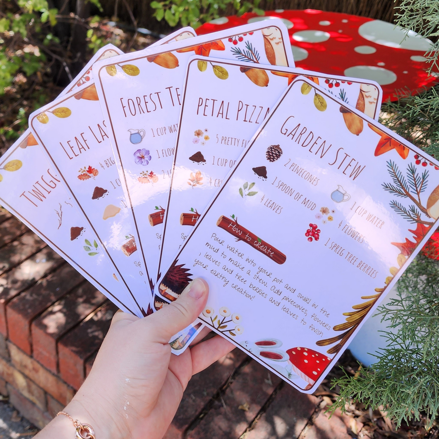 Mud Kitchen Recipe Cards